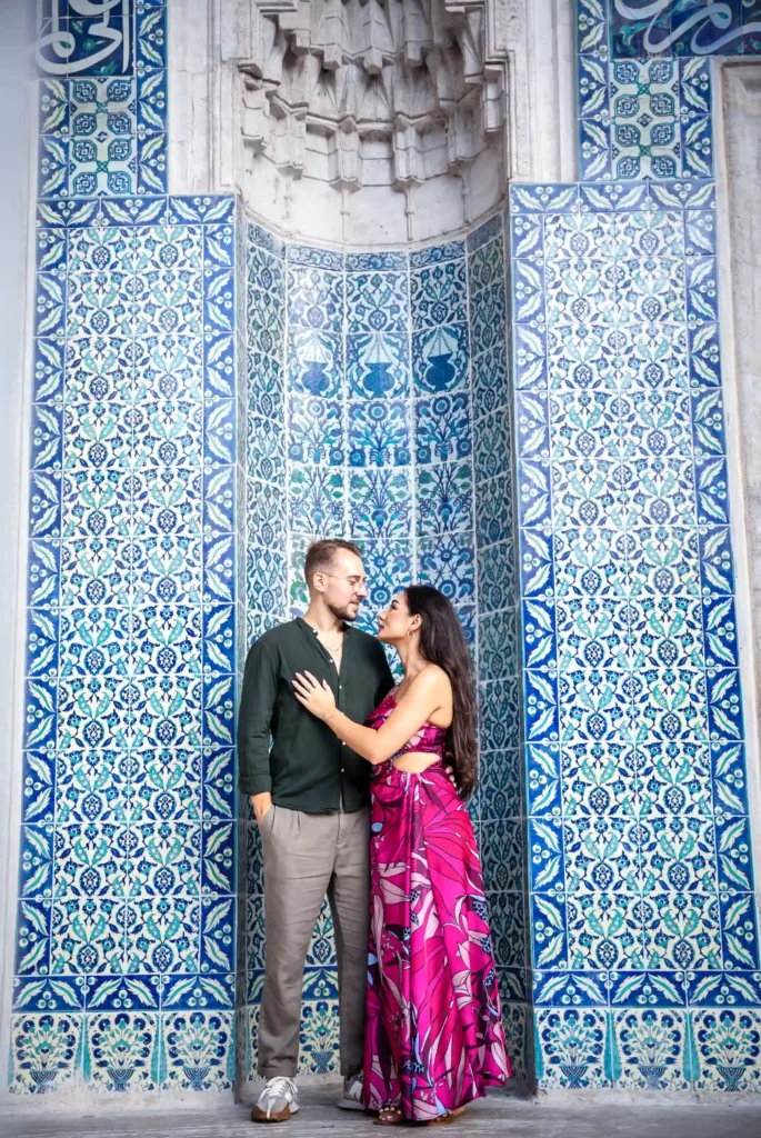 Their presence within the sacred space of the mosque becomes a testament to the beauty of cultural exchange and understanding. With each frame, the couple honors the traditions and heritage of Istanbul while embracing their own American identity, forging a harmonious blend of East and West. In the aftermath of the photo shoot, the images serve as a timeless memento of their journey together, encapsulating the spirit of adventure and romance. They become ambassadors of love and cultural appreciation, inviting viewers to marvel at the beauty of Istanbul's architectural wonders and the enduring power of human connection.