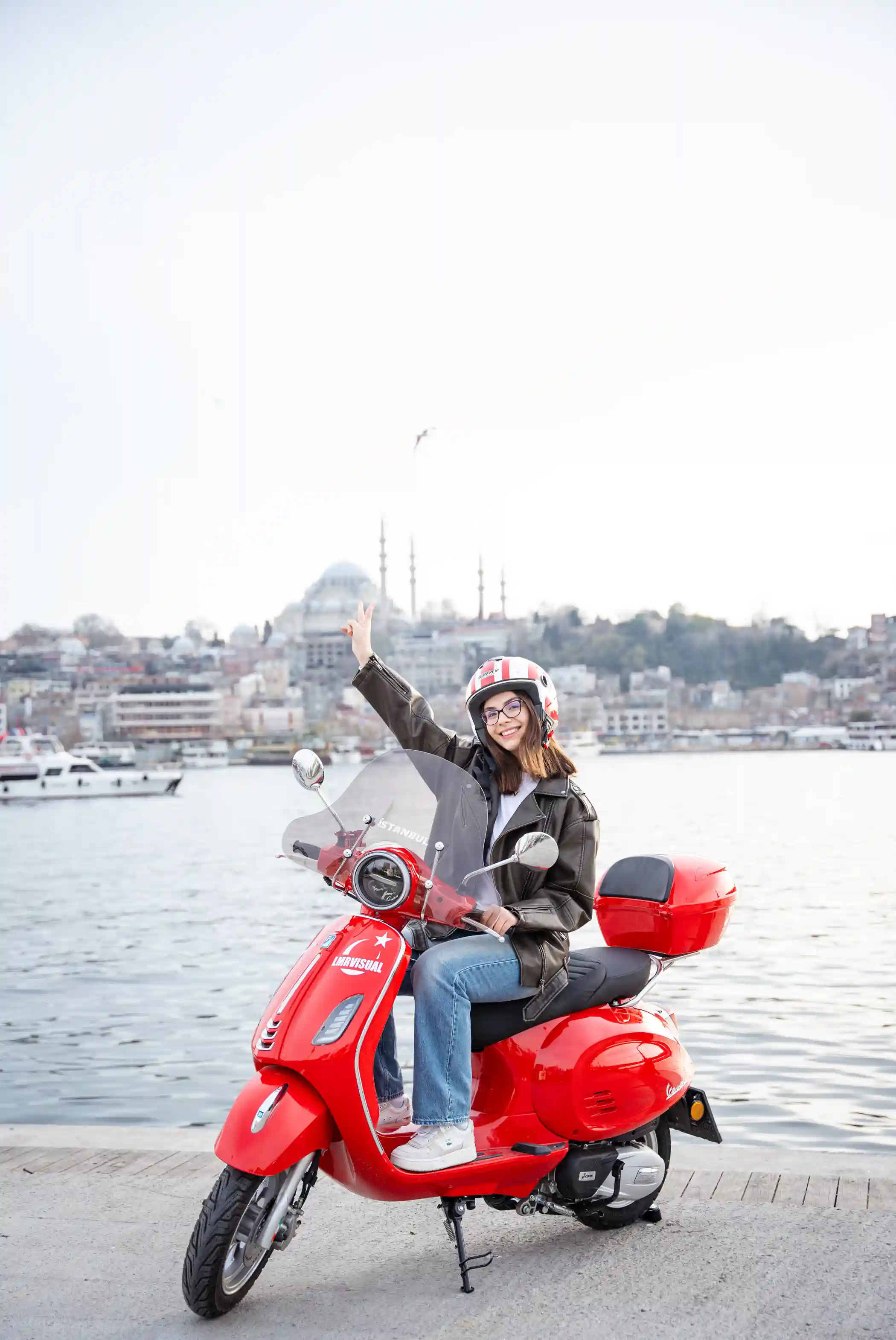 As the day draws to a close and the sun begins to set over the city skyline, the couple takes a moment to savor the beauty of Istanbul at twilight, their hearts full of love and gratitude for the unforgettable experience they've shared together. With each photograph serving as a cherished memory of their Vespa tour through Istanbul, the couple bids farewell to the city, their love story forever captured in the timeless beauty of the photographs.