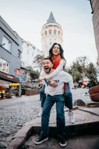 Candid street photoshoot at galata tower